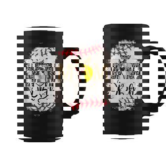 Mothers Ball Mom Of Both Baseball Softball Leopard Coffee Mug - Seseable