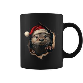 Otter With Christmas Hat Sunglasses Cute Otter Tassen - Geschenkecke