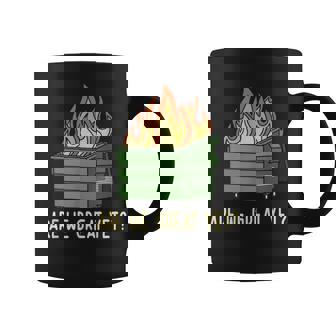 Saying Are We Great Yet Flames Quote Coffee Mug - Monsterry
