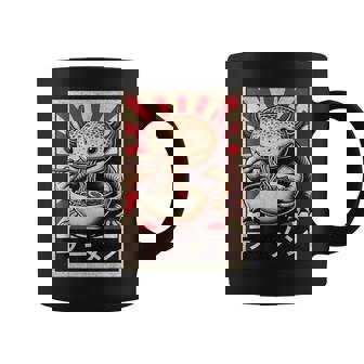 Vintage Axolotl Eating Ramen Anime Axolotl Ramen Coffee Mug - Monsterry