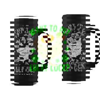Want To Pet My Lucky Cock St Patrick's Day Leprechaun Coffee Mug - Monsterry
