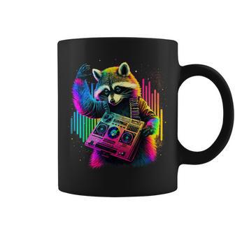 Future Raccoon Dj Retro Party Dj Badger Synthwave Tassen - Geschenkecke