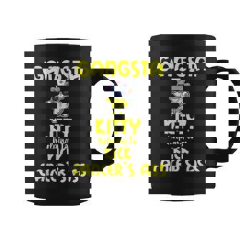 Gangsta Kitty Helping To Kick Cancers Ass Cancer Survivors Graphic Print Coffee Mug - Monsterry