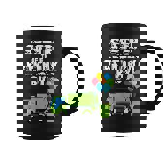 Garbage Truck Sister Birthday Boy Balloons Birthday Party Taza de café - Regaloses