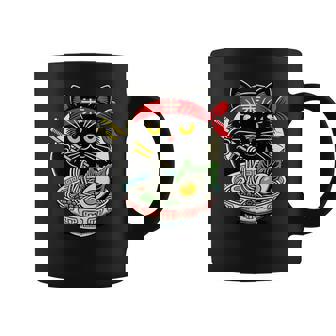 Gato Comiendo Fideos Ramen Anime Japonés Y Kawaii Gato Negro Taza de café - Regaloses
