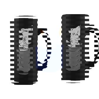 Gato De Pecho De Gato Doméstico Con Bolsillo Taza de café - Regaloses