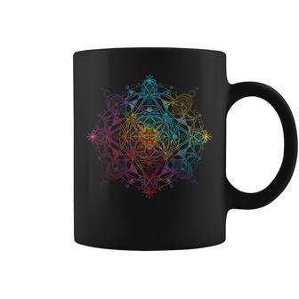 Geometría Sagrada Metatrón Cubo Colorido Yoga Espiritual Sin Mangas Taza de café - Regaloses