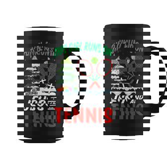 This Girl Runs On Jesus And Tennis Holiday Christmas Graphic Print Coffee Mug - Monsterry