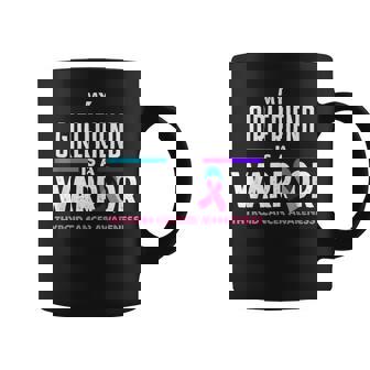 My Girlfriend Is A Warrior Thyroid Cancer Awareness Graphic Print Coffee Mug - Monsterry