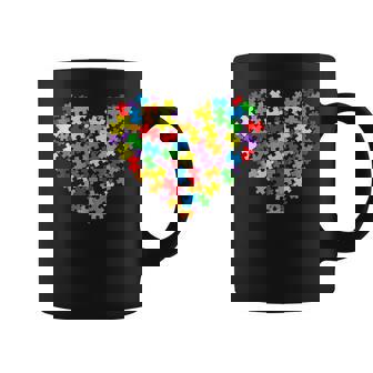 Girls Autism Awareness Heart Puzzle Piece Coffee Mug | Mazezy