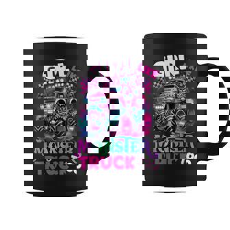 Girls Like Monster Truck Too Pink Monster Truck Girl Women Coffee Mug - Monsterry