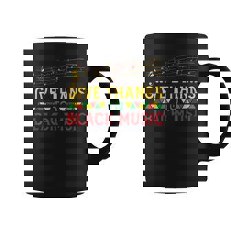Give Thanks To Music Black History Month Juneteenth Graphic Print Coffee Mug - Monsterry