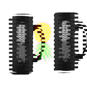 Glowing Upside Down Pineapple Swinger Life Graphic Print Coffee Mug - Monsterry