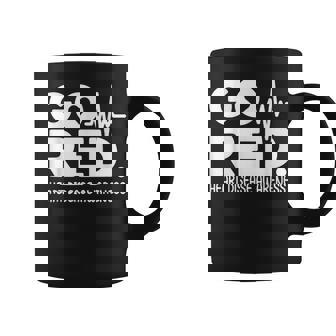 Go Red For Heart Disease Awareness Heartbeat Chd Wear Red Coffee Mug | Mazezy