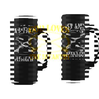 God Loves The Infantry Combat Infantryman 11B CIB Graphic Print Coffee Mug - Monsterry