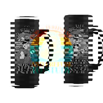 God Is Testing Me And I Refuse To Study Cute Raccoon Lover Graphic Print Coffee Mug - Monsterry