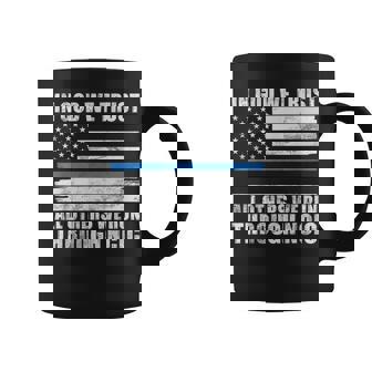 In God We Trust All Others We Run Through NCIC Funny Police Graphic Print Coffee Mug - Monsterry