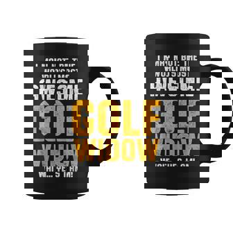 Golf Widow Wife Awesome Golfer Golfing Graphic Print Coffee Mug - Monsterry