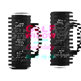 Golf Widow Wife Comfortable Golfer Golfing Graphic Print Coffee Mug - Monsterry