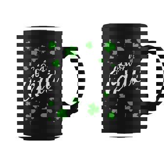 Good Craic Fun Irish Slang Shamrocks St Patricks Day Clovers Graphic Print Coffee Mug - Monsterry