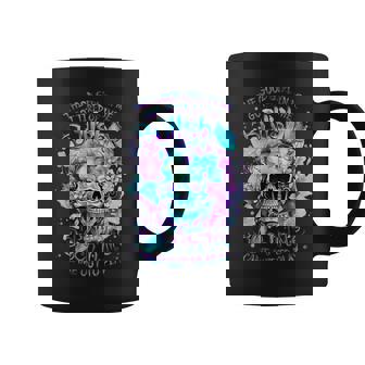 The Good Girl In Me Got Tired Of The Bullshit Skull Flower Graphic Print Coffee Mug - Monsterry