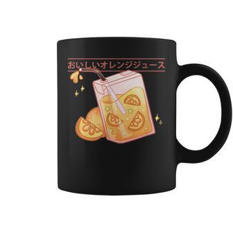 Gradient Kawaii Orange Juice Retro 90s Japanese Graphic Print Coffee Mug - Monsterry