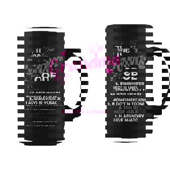 The Grandma Code Grammy Nana Grandma Grandmother Rules 'S Classic Fit Black Short Sleeve Cotton Blend Small Coffee Mug - Thegiftio UK