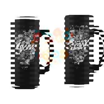 Granny Floral Heart Flower Mother's Day Vintage Retro Coffee Mug - Monsterry