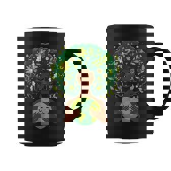 Green Black Afro Mother Earth Day Gaia Save Our Planet Earth Coffee Mug - Thegiftio