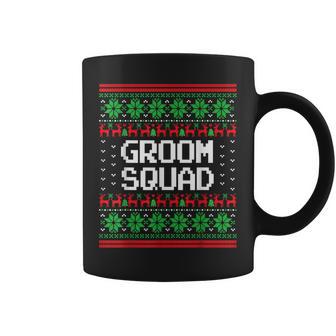 Groom Squad Xmas Bachelor Party Ugly Christmas Sweater Graphic Print Coffee Mug - Monsterry