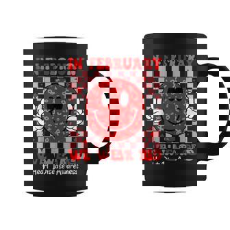 Groovy In February We Wear Red For Heart Disease Awareness Coffee Mug | Mazezy