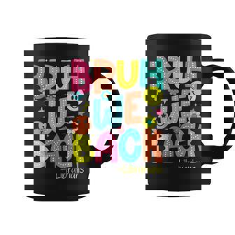Groovy Librarian Bruh We Back To School Library Staff Retro Graphic Print Coffee Mug - Monsterry