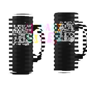 Groovy Library Vibes Retro School Library Crew Graphic Print Coffee Mug - Monsterry