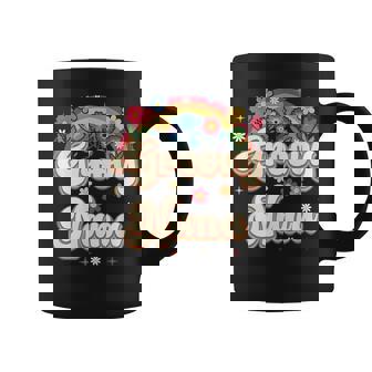 Groovy Nana Retro Hippie Peace Sign Floral Coffee Mug | Mazezy