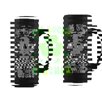 Groovy One Lucky Teacher Shamrock Face St Patrick's Day Graphic Print Coffee Mug - Monsterry
