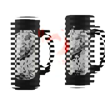 Grulla De Arte Tradicional Japonés Y Atardecer Rojo Japonés Kanji Taza de café - Regaloses
