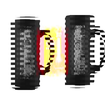 Guitarra Con Bandera De España Bajo Guitarrista Músico Música Rock Taza de café - Regaloses
