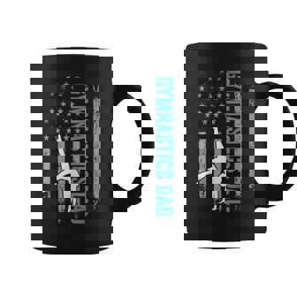 Gymnastics Dad Gymnast Father Parent American Flag Sports Graphic Print Coffee Mug - Monsterry