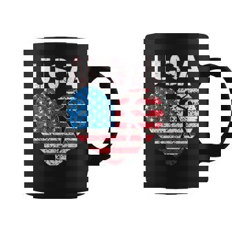 Gymnastics USA Team American Flag Heart US Gymnast Men Women Graphic Print Coffee Mug - Monsterry