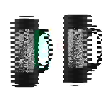 Half Sorta Scary Merry Sorta Christmas Skeleton Tree Santa Graphic Print Coffee Mug - Monsterry