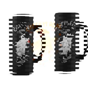 Halloween Cool Ghost Riding Skateboard Kid Girl Boy Toddler Graphic Print Coffee Mug - Monsterry