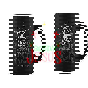 Happy Birthday Jesus Christian Christmas Holiday Graphic Print Coffee Mug - Monsterry