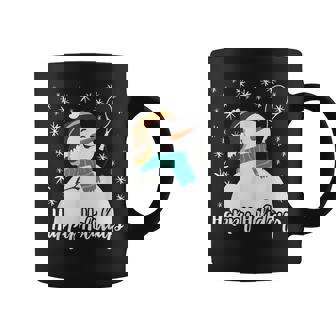 Happy Holidays Christmas Tennis Snowman Xmas Tennis Player Graphic Print Coffee Mug - Monsterry