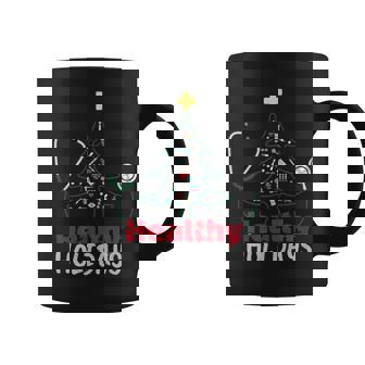 Healthy Happy Holidays Doctors Nurses Medical Pros Graphic Print Coffee Mug - Monsterry
