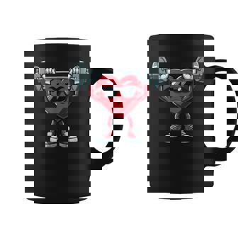 Healthy Heart Heart Disease Awareness Weightlifting Graphic Print Coffee Mug - Monsterry