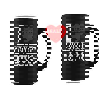 I Heart Love Jewish Boys Hebrew Judaica Red Valentines Day Graphic Print Coffee Mug - Monsterry