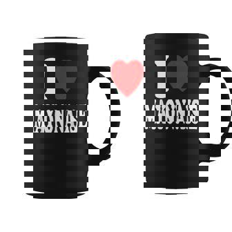 I Heart Love Mayonnaise Favorite Condiment Sandwich Graphic Print Coffee Mug - Monsterry