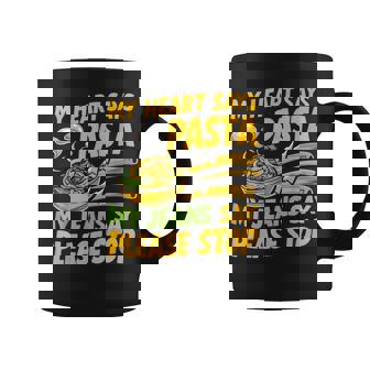 My Heart Says Pasta My Jeans Say Please Stop Pasta Party Graphic Print Coffee Mug - Monsterry