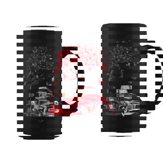 Heartwarming Cardinal With Vintage Red Truck Under Tree Graphic Print Coffee Mug - Monsterry