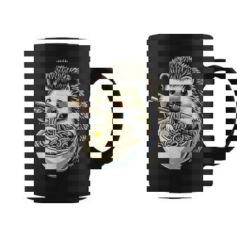 Hedgehog Eating Ramen Japanese Noodles Soup Coffee Mug | Seseable CA